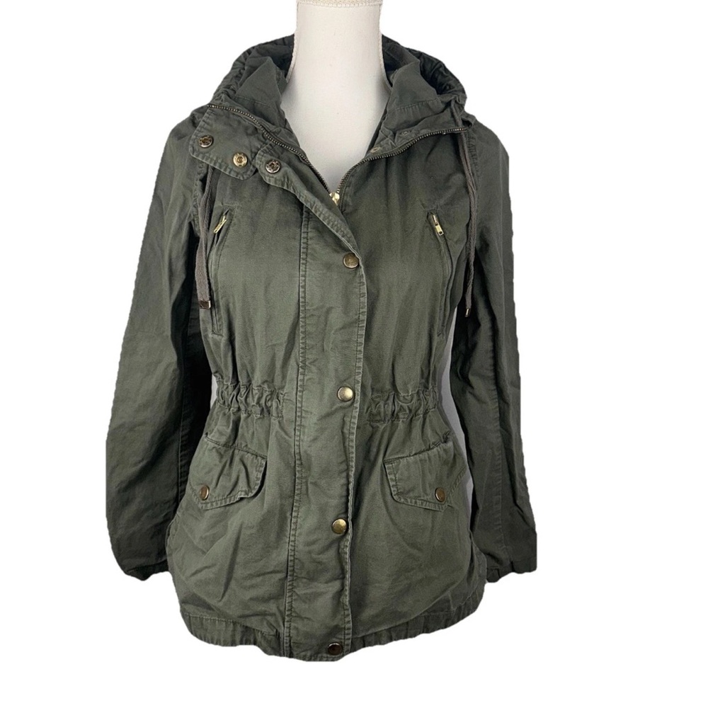 Love Tree Women's Small Utility Military Jacket Army Green Coat Boho‎ Casual